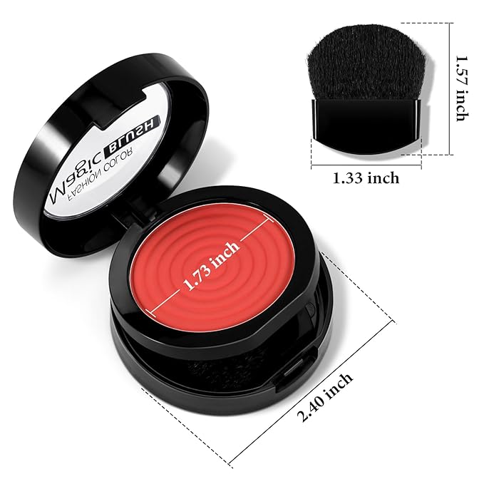 Boobeen Soft Blend Powder Blush for Cheeks, Buildable Color Matte Smooth Blush Palette Compact Blush Powder Makeup, Long-lasting Flush Color, with Mirror and Brush-Velvo Beauty