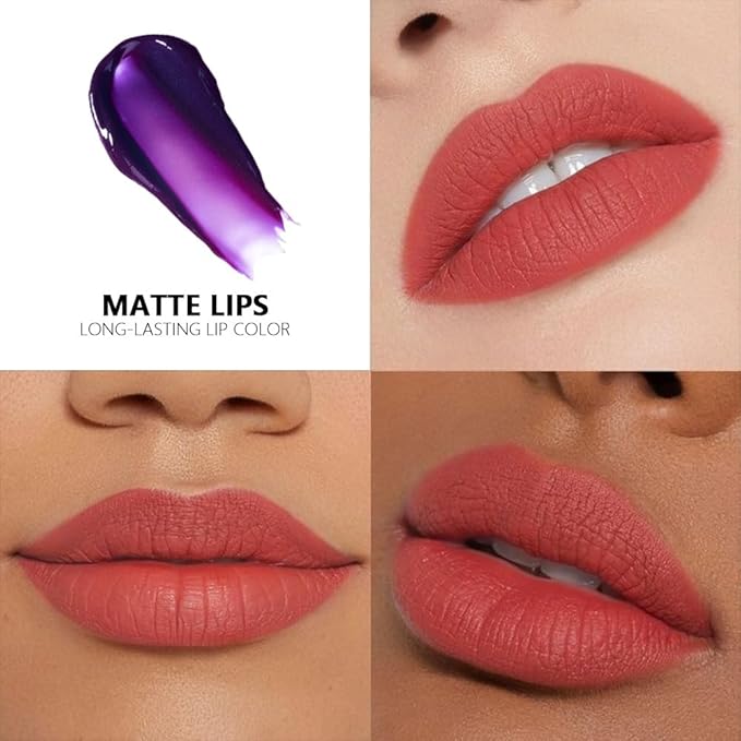 evpct Orange Red Peel Off Lip Stain Tints, Liquid Lipstick Lip Stain Long Lasting Waterproof for Women, Non-stick Cup Lipstick Peel Off Highly Pigmented Not Faded Smudge-proof Easy to Apply, 06-Velvo Beauty