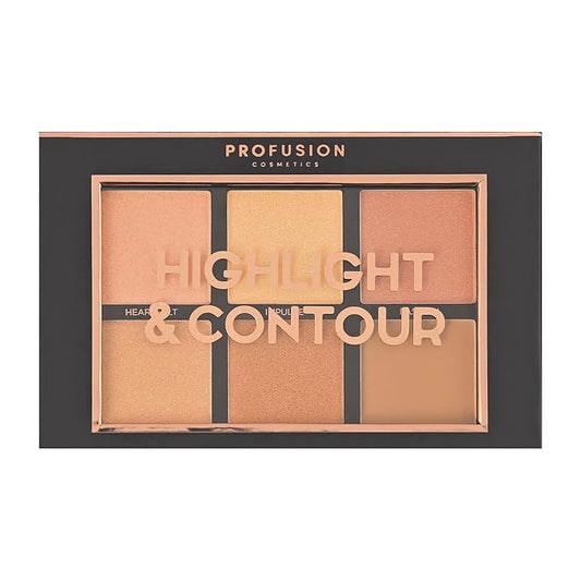 Profusion Cosmetics - Studio Icon Collection Highlight & Contour 6 Colour Palette-Velvo Beauty