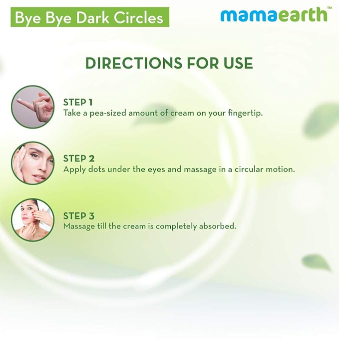 Mamaearth Bye Bye Dark Circles Eye Cream | with Cucumber & Peptide | Reduces Puffiness, Bags & Wrinkles | Nourishes Under Eye Skin | Suits All Skin Types | 0.70 Oz (20g)-Velvo Beauty
