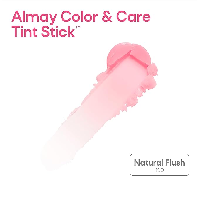 Almay Lip and Cheek Tint, Color & Care Tint Stick, Multi-Use Moisturizing Blush and Lip Color, Dewy Finish, 100 Natural Flush, 0.25 oz-Velvo Beauty
