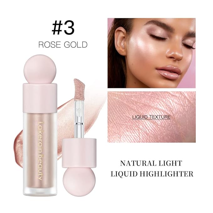 UNYOKE Liquid Highlighter, Highlighter makeup Stick,Makeup Highlighter Face Illuminator, Beauty Glow Highlight Body Shimmer, Waterproof Smooth Cream Highlighter, Longlasting Liquid Highlighter, Body Highlighter.-03#-Velvo Beauty