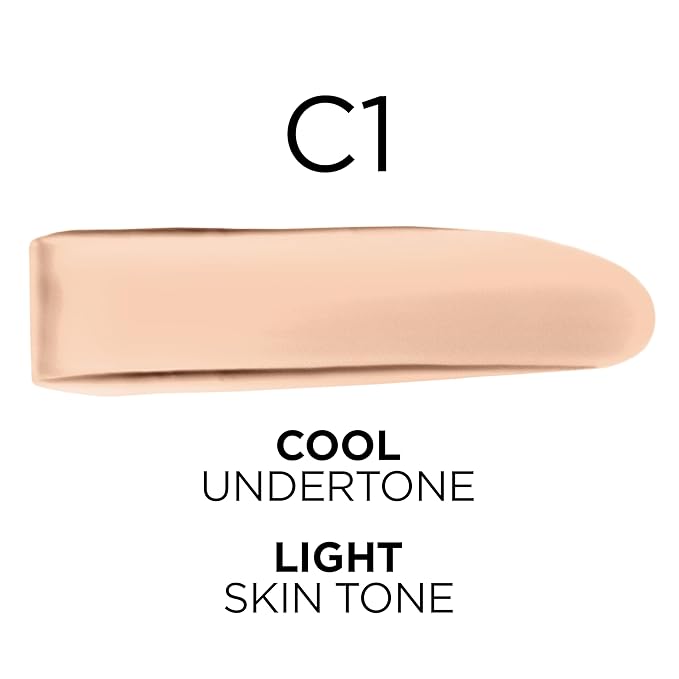 L'Oreal Paris True Match Super-Blendable Foundation, Medium Coverage Liquid Foundation Makeup, C1, Light, 1 Fl Oz-Velvo Beauty