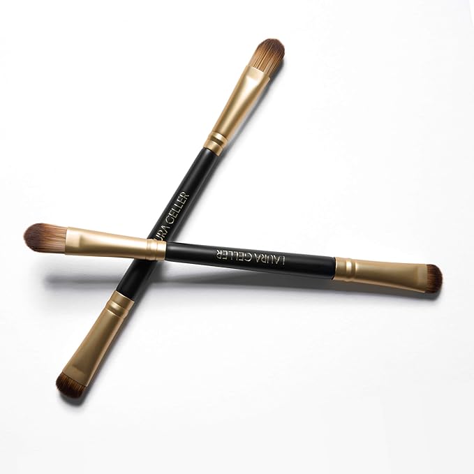 LAURA GELLER NEW YORK Dual-Ended Eyeshadow Brush - Domed Shader & Blending Brush for Baked and Pressed Eyeshadow Application - All Over Eye Makeup Brush-Velvo Beauty