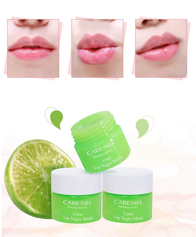 Lip Sleeping Mask 5g (Berry2+Lime1) (3Set) - Lip gloss Cream - Overnight Treatments Lip Balm-Velvo Beauty
