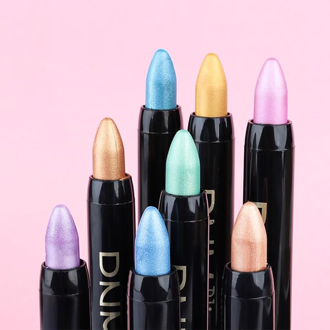 evpct Sky Blue Shimmer Cream Eye Shadow Brightener Sticks Set for Eyes, Blue Shimmery Matte Pencil Eye shadow Applicator Stick Pen Palette Makeup Waterproof sombras en crema para ojos 10#-Velvo Beauty