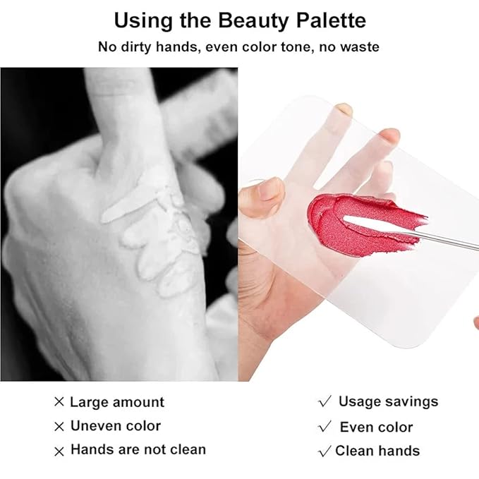 Acrylic Cosmetic Makeup Palette, 2 Pack Makeup Mixing Palette, Foundation Palette with Spatula Tool for Nail Art Eye Shadow Eyelash Makeup Professional Pigment Blending-Velvo Beauty