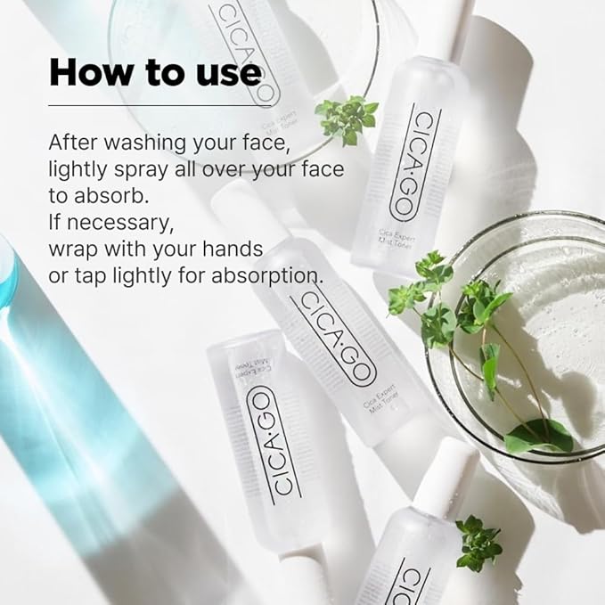 CICA Expert Mist Toner, Alcohol-Free Soothing Facial Mist for Sensitive Skin, Hydrating & Calming Korean Skin Care (5.07 fl.oz/150ml)-Velvo Beauty