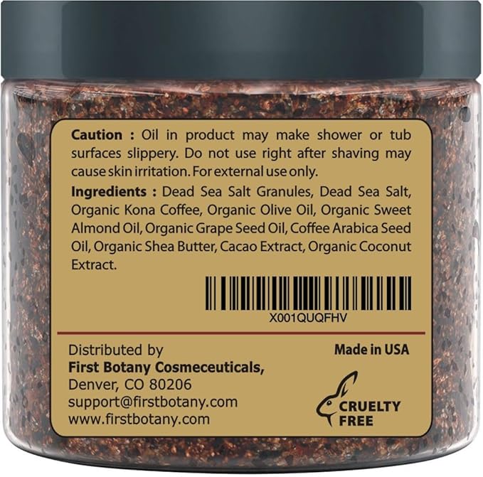 First Botany Cosmeceuticals, 100% Natural Arabica Coffee Scrub with Organic Coffee Coconut & Shea Butter, 20 oz-Velvo Beauty