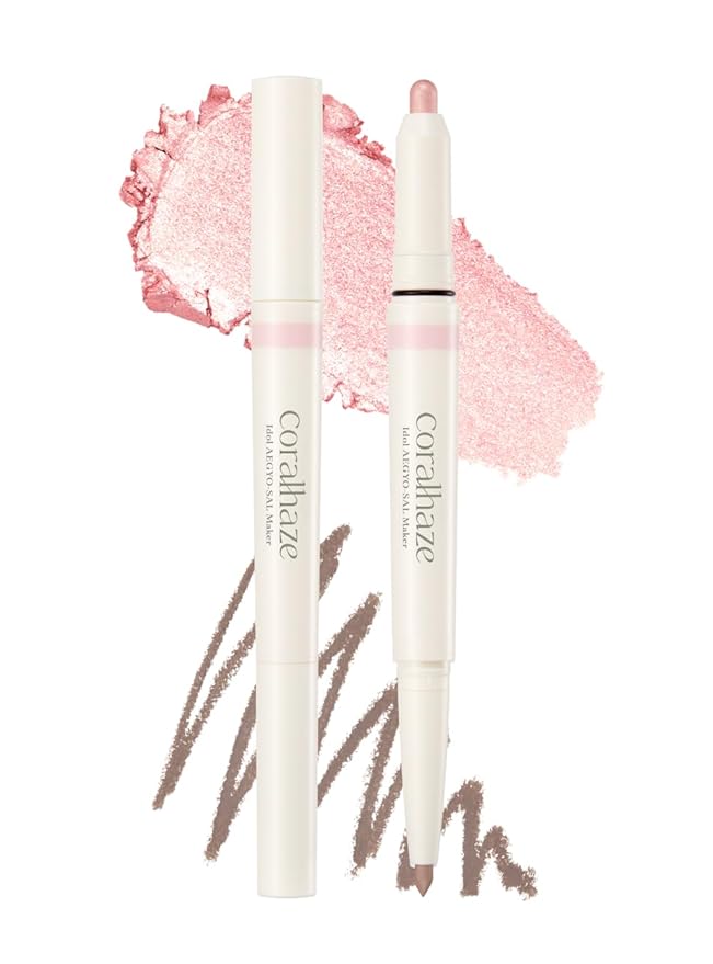 CORALHAZE Idol AEGYO-SAL Maker 02 Sparkling Pink, 2-in-1 Under-Eye Highlighter and Contour Liner for Bright, Voluminous Eyes, Long-Lasting, Smudge-Proof Shimmer Stick with Natural Glow, Korean Beauty-Velvo Beauty