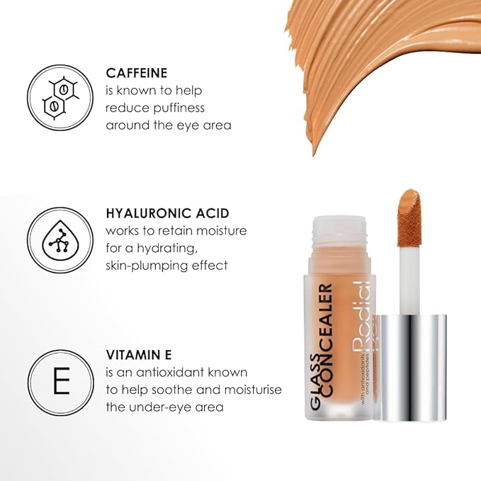 Rodial Glass Concealer Shade 2 - Luminous, Full-Coverage Cream with Peptides and Antioxidants for Flawless Skin, 0.1 fl. oz.-Velvo Beauty