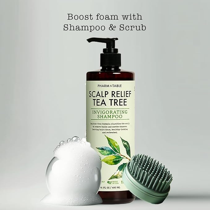 Tea Tree Shampoo For Men and Women, Deep Cleansing Sulfate-Free Formula - Relief for Dry Itchy Scalp - Infused with Tea Tree oil, Mint, Biotin and Vitamin E, 16.2oz-Velvo Beauty