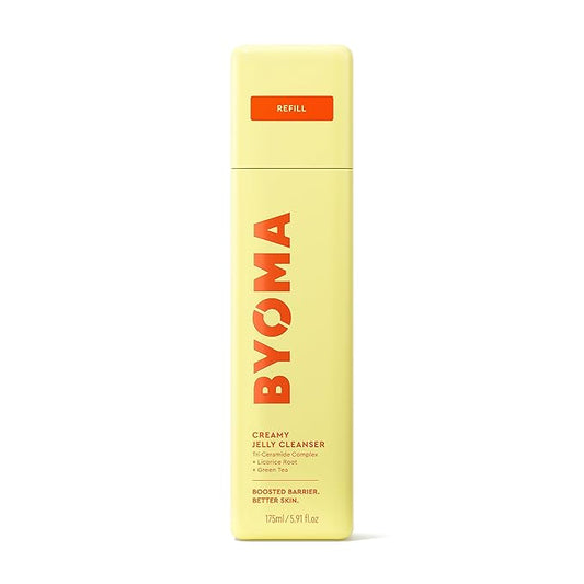 BYOMA Creamy Jelly Cleanser Refill - Hydrating Facial Cleanser for Skin Barrier Repair - Tri-Ceramide Face Wash for Sensitive Skin - Gently Removes Makeup & Excess Oil - 5.91 fl oz Refill-Velvo Beauty
