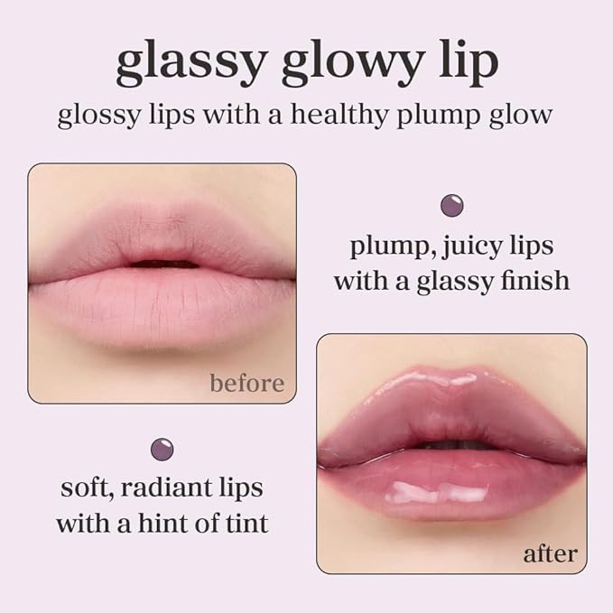 NOONI Korean Lip Oil - Appleblacktea | Long-Lasting, Moisturizing, Plumping, Revitalizing for Dry Lips, Waterproof, No Peel Off, Hydrating, Nourishing Crystal Clear, 0.12 FL Oz-Velvo Beauty