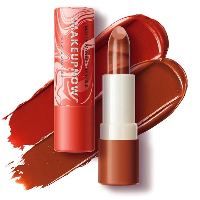 2PCS Marbled Matte Lip Stick Makeup - Velvety Finish | Naked-lip Feel, Full Coverage, D002+D004-Velvo Beauty