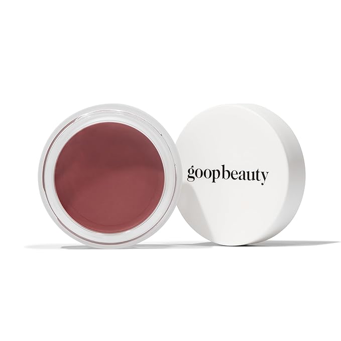 goop Beauty Cream Blush | Sheer Pop of Color for Lips & Cheeks | Vitamin C, Vitamin E, & Safflower Oil | Natural Makeup for Glowing Skin | Paraben & Silicone Free | 0.5 oz | Afterglow - Soft Berry-Velvo Beauty