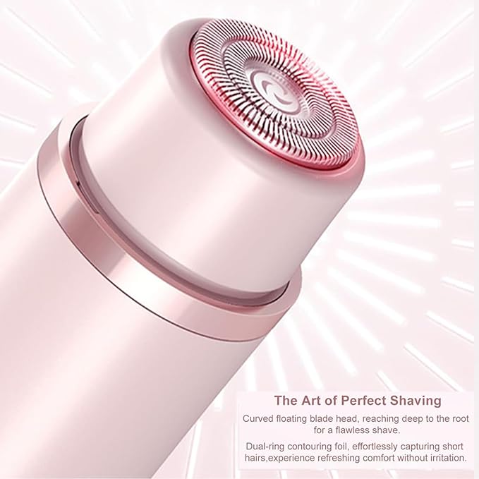 Dermave Bikini Shaver,2 in 1 Dual Head Bikini Trimmer & Body Shaver, Painless Hair Removal with Silky Glow Finish, Cordless & Waterproof Electric Trimmer for Women,Pink-Velvo Beauty