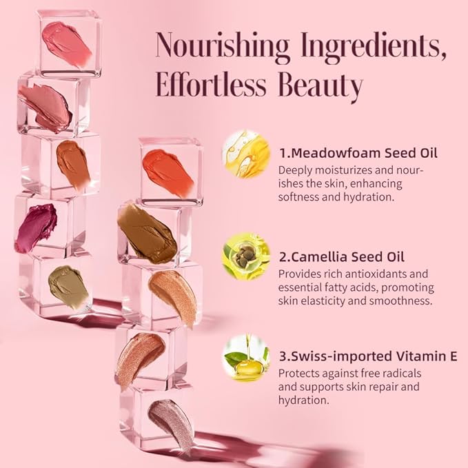 Multi-Use Waterproof Makeup Cream Blush Stick with Brush, Unidollss 3-in-1 Contour Bronzer Blush Stick for Cheeks, Eyes, and Lips, All day wear, Easy Application (07 MOCHA)-Velvo Beauty