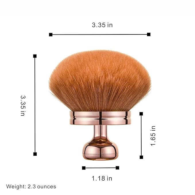 Extra Large Kabuki Brush Set for Body and Face, for blush, loose powder manicure multi-functional and tanning, Gift for women with Velvet Bag(RoseGold 2pcs)-Velvo Beauty
