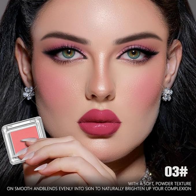 Blush for Cheeks Professional Makeup Palette, Comes with 4 Separate Powder Palette,Blendable and Fade-Resistant for Eyes,Lips & Cheeks Long-Wear Matte Finish,Color-Coral Nude Pink Red Comes with Brush-Velvo Beauty