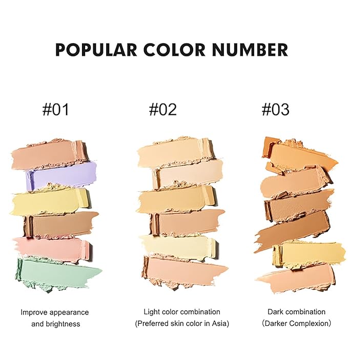 6 Colors Correcting Concealer Palette, with 11 Pcs Complete Function Makeup Brush Set, Contouring Foundation/Concealer Palette for Conceals Dark Circles, Redness, Acne, Blemish-Velvo Beauty