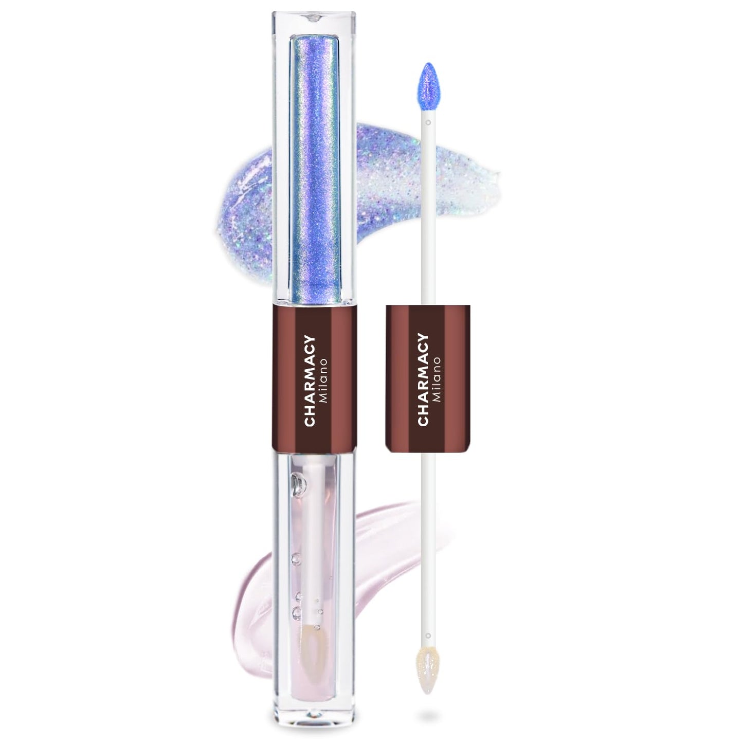 CHARMACY 2 In 1 Multichrome Moisturizing Lip Gloss, Double Head Liquid Lipstick, Mirror Waterproof Long Lasting No Fading Lip Balm, Hydrating Lip Plumper Waterlight Glossy Makeup #005-Velvo Beauty