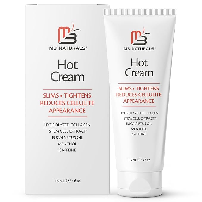 M3 Naturals Hot Cream for Belly Butt and Thighs Cellulite Cream for Thighs and Butt Fast Body Sweat Activator with Caffeine and Collagen - Invigorating Sweat Cream for Workouts and Body Sculpting-Velvo Beauty
