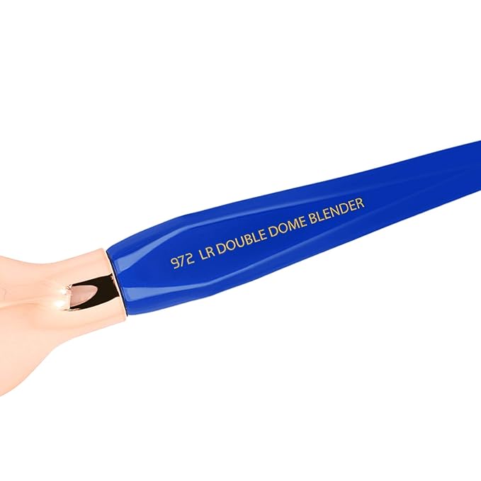 Bdellium Tools Professional Makeup Brush - Golden Triangle 972 Large Rounded Double Dome Blender - With All Vegan and Soft Synthetic Fibers, For Foundation Application & Blending (Blue, 1pc)-Velvo Beauty