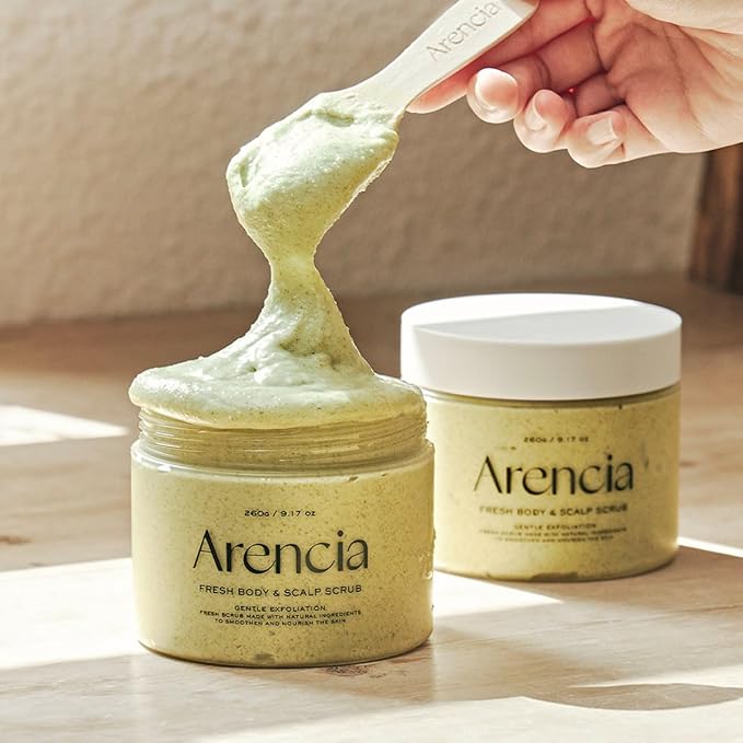 Fresh Cloud Sea Salt Body & Scalp Scrub (Green) - Exfoliant, Bump Eraser For Silky Smooth Skin, Korean Skin Care-Velvo Beauty