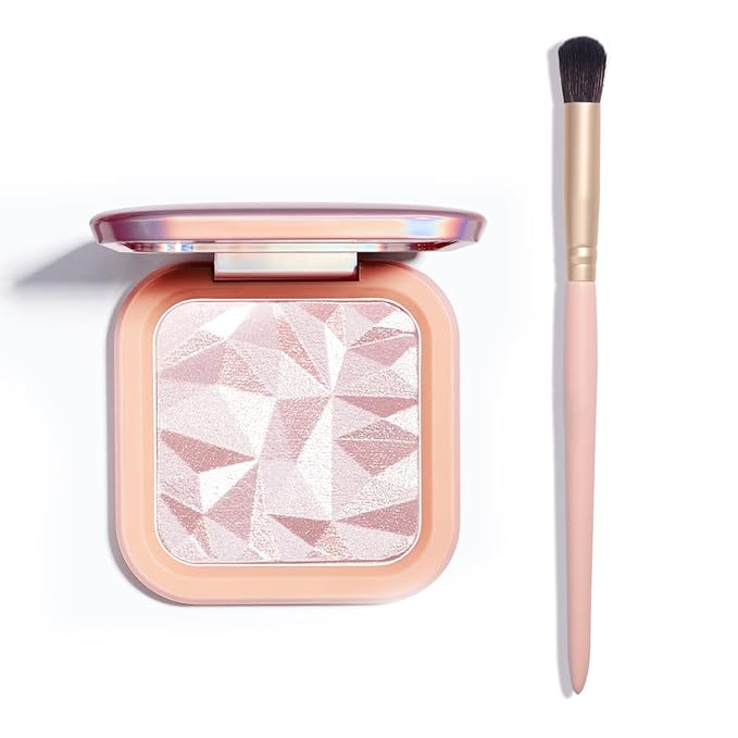 ELESSY Highlighter Makeup Palette Glitter Pink Highlighter Palette Shimmer Highlighter Powder Suit All Skin Tones-DAWN GLOW-Velvo Beauty