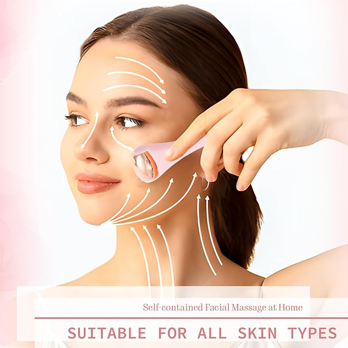 TORMEN Mini Eye & Face Rollers, Stainless Steel Eye Massage Ice Roller, Facial Beauty Tool for reduces puffy eyelids, Dark Circles Relief, Skin Care,muscle soreness,Facial cold compress (2pcs, Pink)-Velvo Beauty