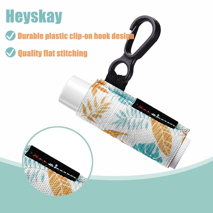 3PCS Lip Balm Holder Sleeves Chapstick Holder Keychain Lip Gloss Holder Keychain Elastic Sleeves (Boho Pattern)-Velvo Beauty