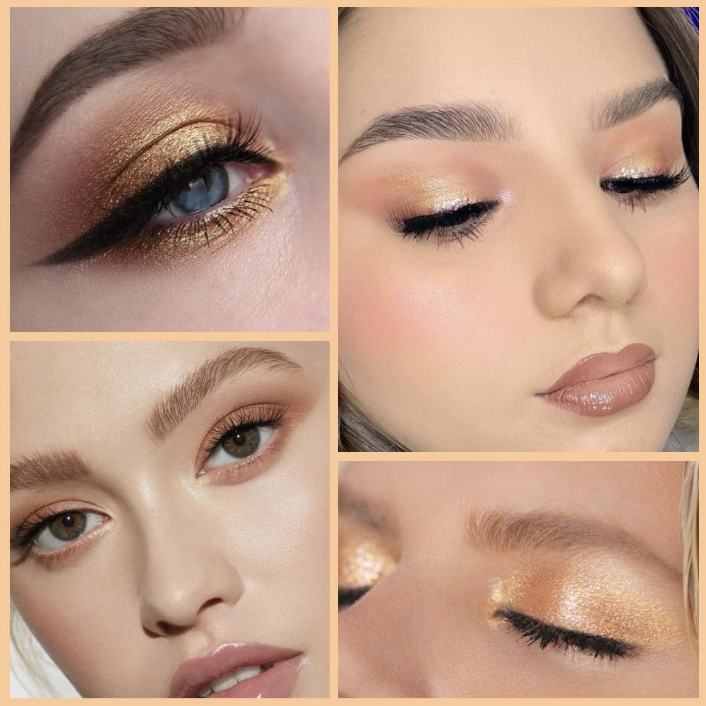 4Colors Eyeshadow Makeup Palette,Nude Champagne Natural Neutral Powde Eye Shadow Palette for Older Women,Long Lasting Naturing-Looking,Lightweight,Waterproof,Eye Makeup Kit Travel Size-Velvo Beauty
