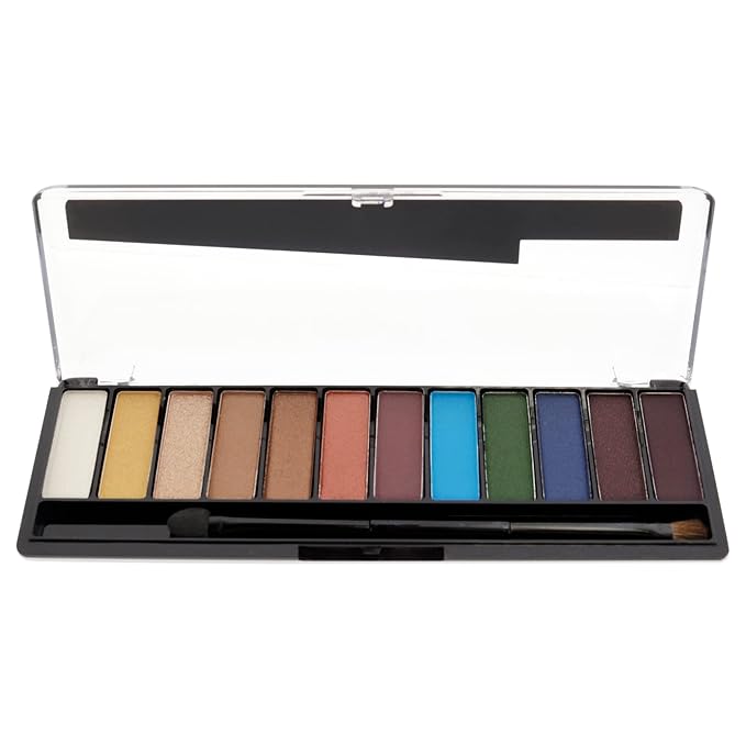 Rimmel London Magnif'Eyes Eyeshadow Palette, 12 Shades, Blendable Formula, Versatile, 004, Colour, 0.5oz-Velvo Beauty