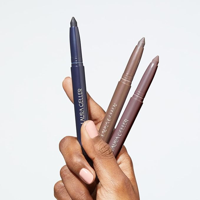 LAURA GELLER NEW YORK Kajal Longwear Kohl Eyeliner Pencil - Midnight Blue Kohl - Caffeine and Vitamin E - Smooth & Blendable Liner - Built-In Sharpener-Velvo Beauty
