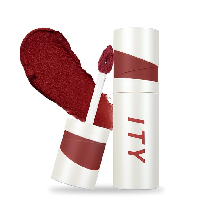 ITY Velvet Matte Finish Lip Stain-Mousse Textured Lip Clay, Red Shade, Conceals Lip Lines, Rich Pigment Lip Tint Lipsticks, 0.14 oz (4g) in Ruby-Velvo Beauty