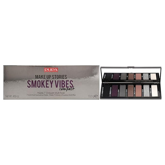 Pupa Milano Make Up Stories Eyeshadow Palette 002 Smokey Vibes - 7-Shade Shadow Collection with Matte, Satin, and Metallic Color Options - High Pigment Formula - Soft, Blendable Texture - 0.469 oz-Velvo Beauty