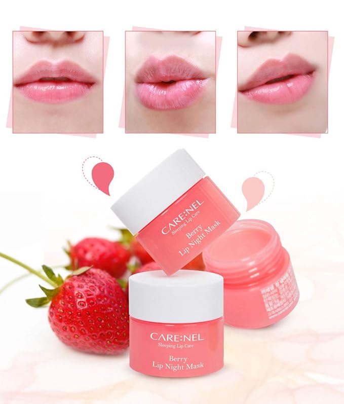 Lip Sleeping Mask 5g (Berry2+Lime1) (3Set) - Lip gloss Cream - Overnight Treatments Lip Balm-Velvo Beauty