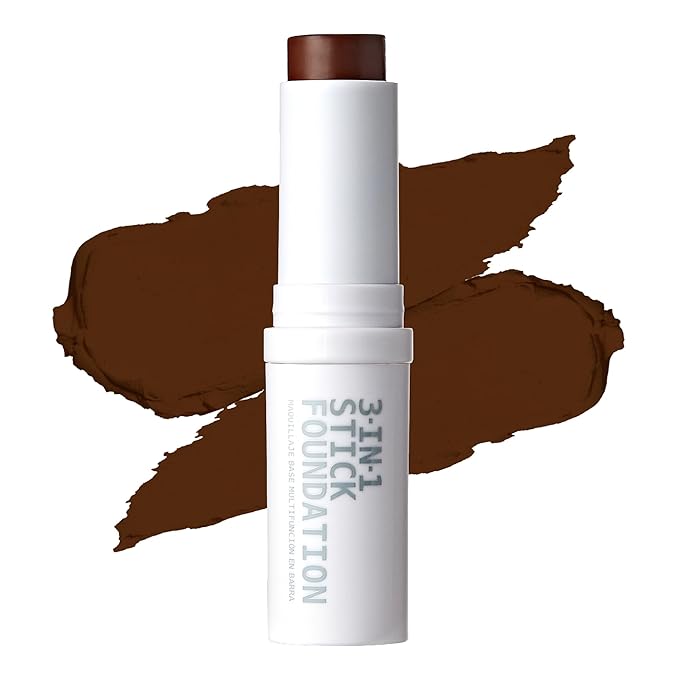 Ruby Kisses Natural Full Coverage 3-In-1 Stick Foundation. Easy to Apply, Hydrating, Lightweight, Long Lasting, Concealer and Contour Stick for Face Makeup (Cognac)-Velvo Beauty