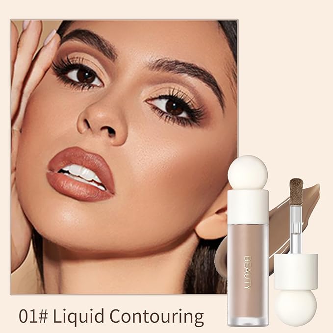 Erinde 3 Colors Liquid Highlighter Blush Contour Set, Natural Matte Face Blush Bronzer, Natural Glossy Liquid Illuminator for Face and Body, Lightweight Blendable Silky Smooth Texture, Cruelty-free-Velvo Beauty