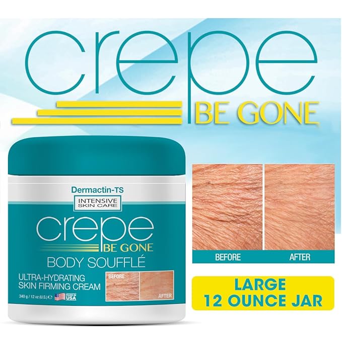 Crepe Be Gone Body Souffle Classic - Large 12 ounce - Ultra Hydrating Crepe Skin Firming Cream for Neck,Chest, Arms & Legs-Velvo Beauty