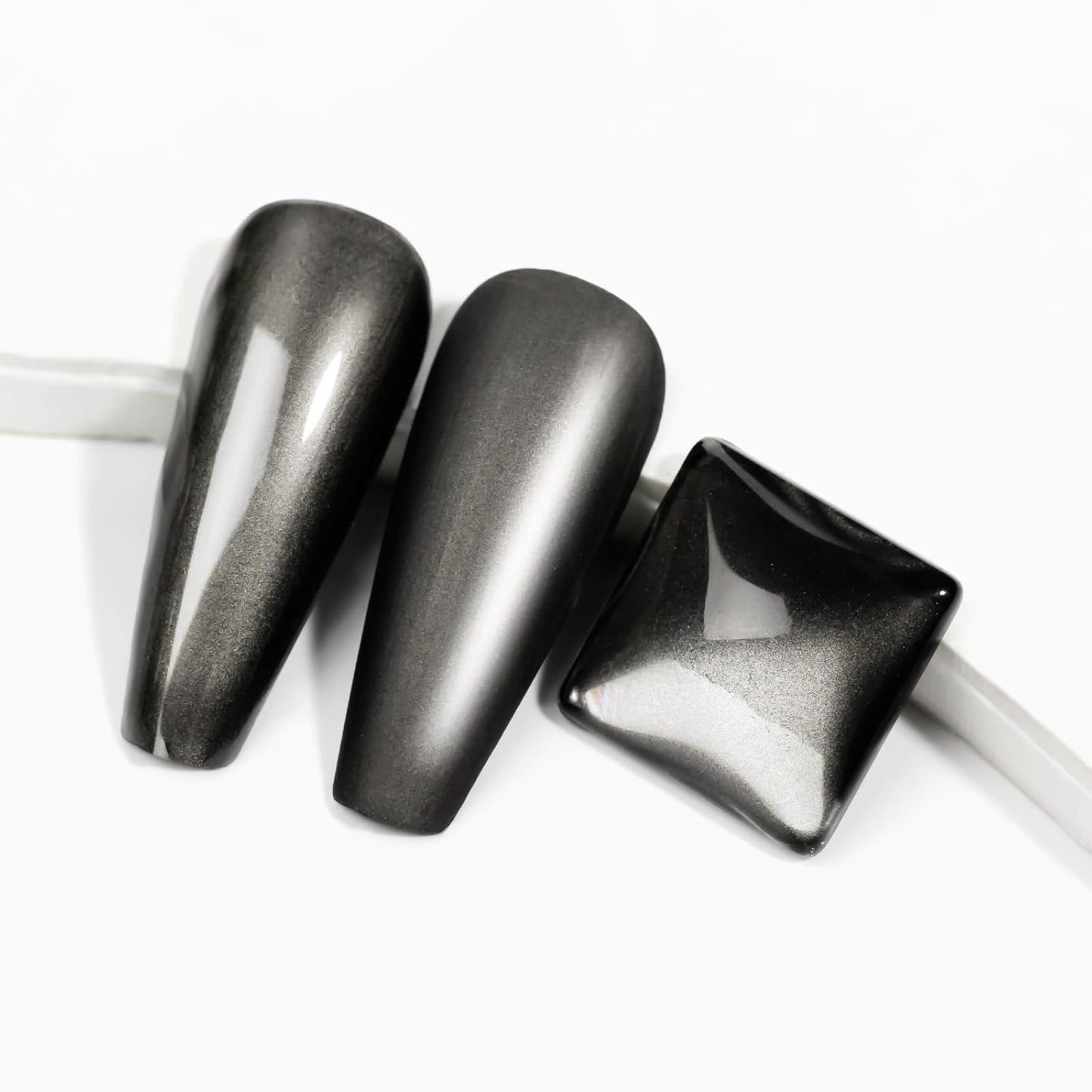 MIZHSE Dark Grey Mirror Nail Polish, Quick Dry Metallic Nail Polish, Air Dry Fast Chrome Nail Lacquer Black Oil-based Nail Art Manicure DIY Home-Velvo Beauty