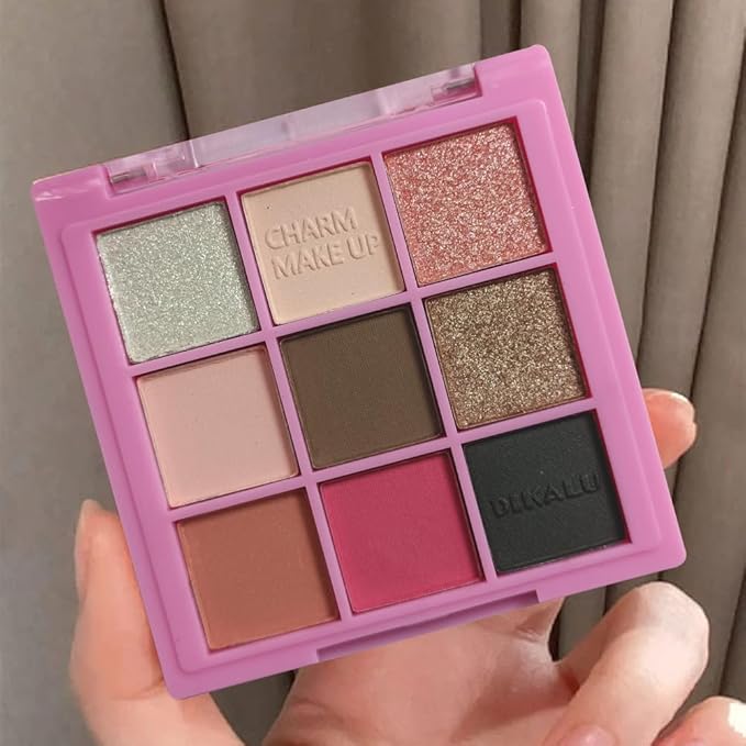 Eyeshadow Palette Makeup- 9 Colors Pink Bown Black Smoking Eyeshadow Palette Matte Shimmer Eye Shadow palettes Highly Pigmented Naturing-Looking Long Lasting (19#)-Velvo Beauty