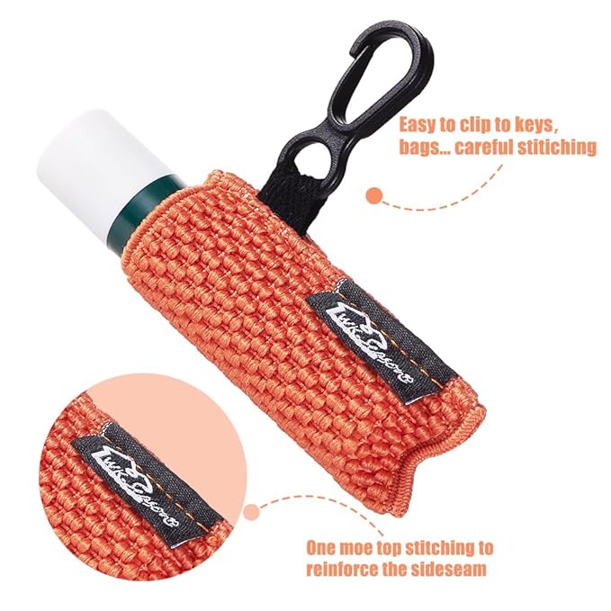 WKieason Lip Balm Sleeves Holder Keychain 5pcs Clip on Chapstick Keychain Holder Pouch Tight-Knit Elastic Lipstick Key Chain Holder-Velvo Beauty