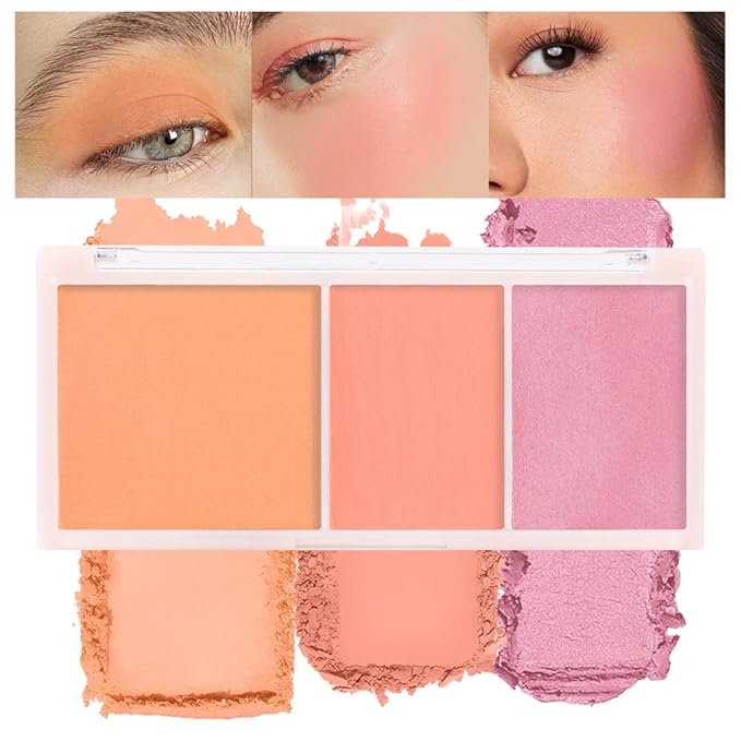 3 IN 1 Brown Nude Face Highlight Bronzer Powder Palette for Face Cheeks Contour Brightening, Buildable Matte Coverage Natural Makeup,Ultra Sculpt Nose Shadow Eyeshadow Primer-Orange-Velvo Beauty