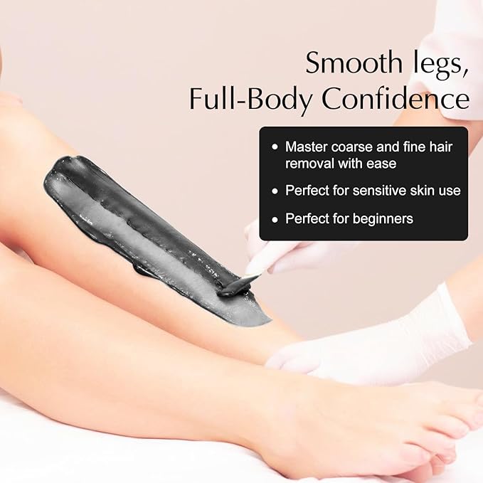 Hard Wax Beads, 1lb Wax Beans for Hair Removal, Hard Wax for Sensitive Skin at Home, Wax Refill Perfect for Legs, Facial, Brazilian Bikini, Eyebrow and Full Body for Women and Men (Black)-Velvo Beauty