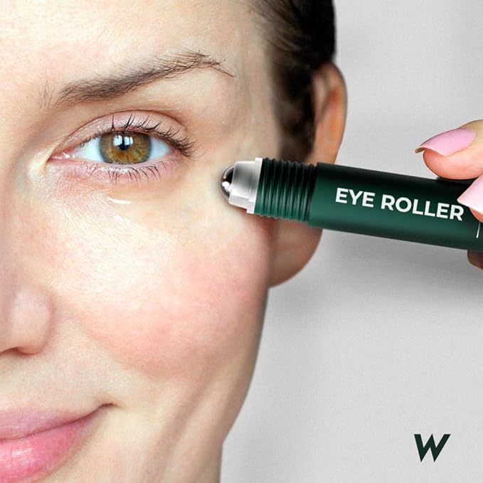 Wolf Project Under Eye Roller - Korean Beauty, with Caffeine, Vitamin C and Peptides - Energizing Serum for Dark Circles and Puffiness, Fine Lines, Wrinkles - Gel-Based Brightening Cream-Velvo Beauty