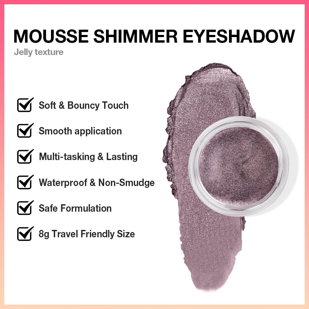Cream Glitter Dark Purple Shimmer Metallic Eyeshadow Palette Makeup, Natural Single Mini Instant Holographic Eyeshadow For Women, Sombras Crema Para Ojos, Talc, Paraben & Cruelty Free-Velvo Beauty