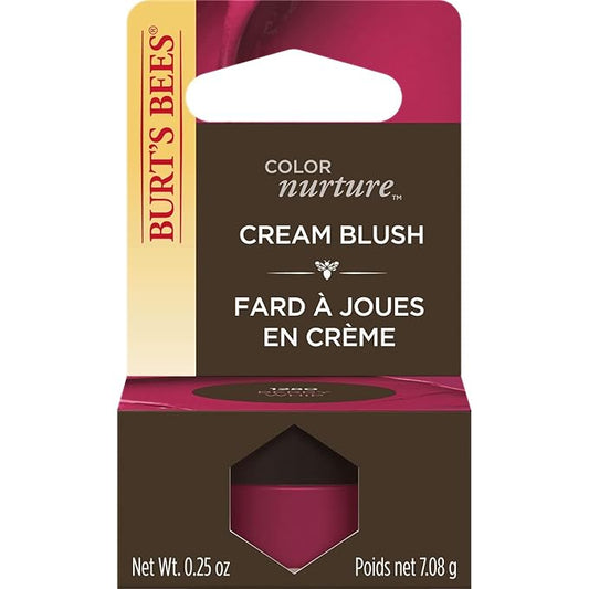 Burt's Bees Color Nurture Moisturizing Cream Blush with Vitamin E, Berry Whip, 0.25 Ounce-Velvo Beauty