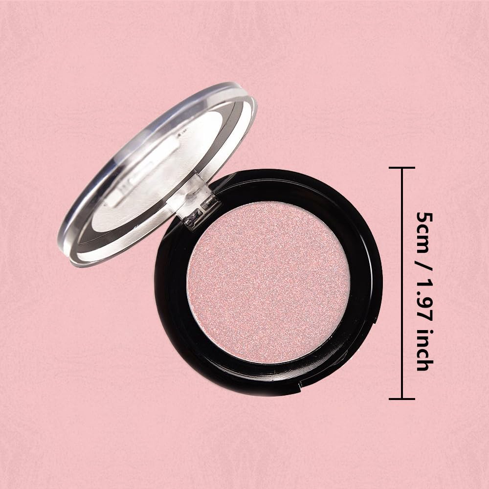 Monochrome Powder Eyeshadow Palette Makeup,Pink Natural Neutral Single Shimmer Eye Shadow for Older Women,Sparkly Eye Finish,Long Lasting Naturing-Looking-Velvo Beauty